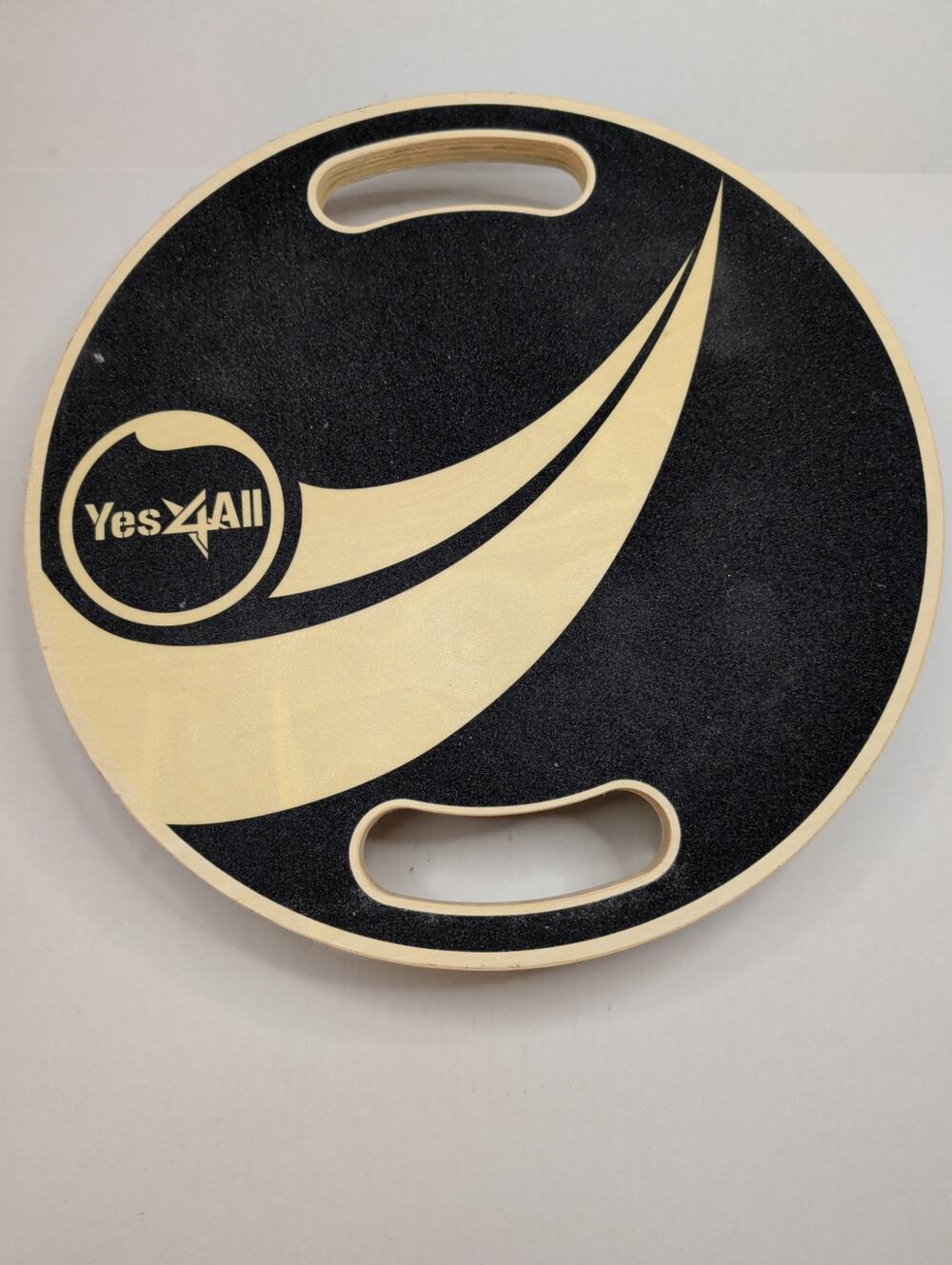 Yes4All Wooden Wobble Balance Board 16" ROUND Anti-Skid Surface Black Train